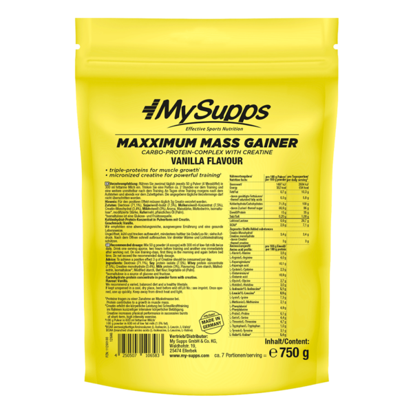 My Supps Maxximum Mass Gainer - 750g
