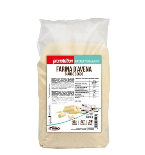 Pronutrition Farina di avena cioccolato bianco e cocco - 1Kg